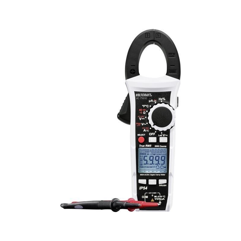 VOLTCRAFT Stromzange, Hand-Multimeter kalibriert (ISO) digital Spritzwassergeschützt (IP54) CAT IV 600 V Anzeige (Counts): 6000