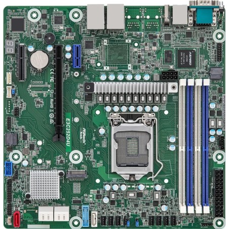 ASRock Rack E3C252D4U - Motherboard - micro ATX - LGA1200-Sockel - C252 Chipsatz - USB 3.2 Gen 1 - 2 x Gigabit LAN - Onboard-Gr