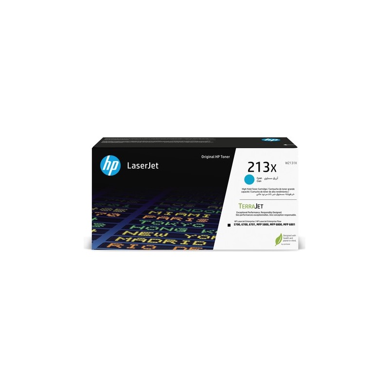 HP 213X - Hohe Ergiebigkeit - Cyan - original - LaserJet - Tonerpatrone (W2131X) - für Color LaserJet Enterprise 6700, MFP 5800