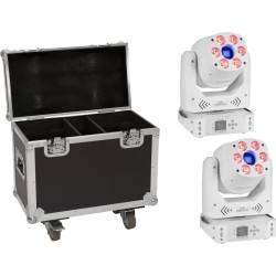 EUROLITE Set 2x LED TMH-H90 Hybrid Moving-Head Spot/Wash COB ws + Case (20000922)
