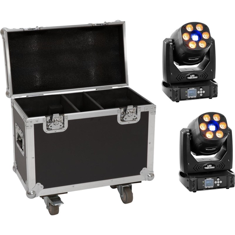 EUROLITE Set 2x LED TMH-H90 + Case mit Rollen (20000928)
