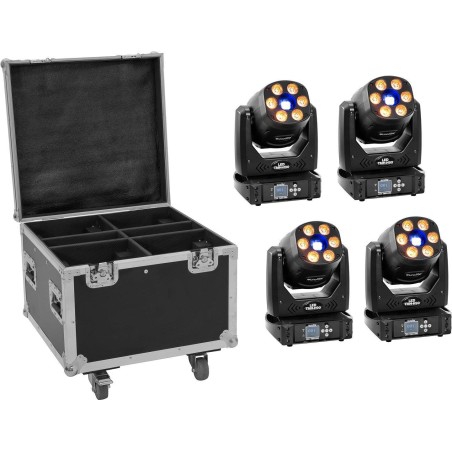 EUROLITE Set 4x LED TMH-H90 + Case mit Rollen (20000929)