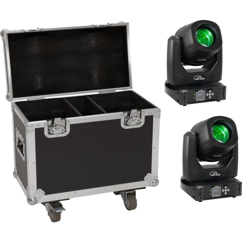 EUROLITE Set 2x LED TMH-B90 + Case mit Rollen (20000930)
