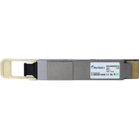 Dell 407-BCBM kompatibler BlueOptics QSFP-DD Transceiver für Multimode 200 Gigabit Highspeed Datenübertragungen in Glasfaser N