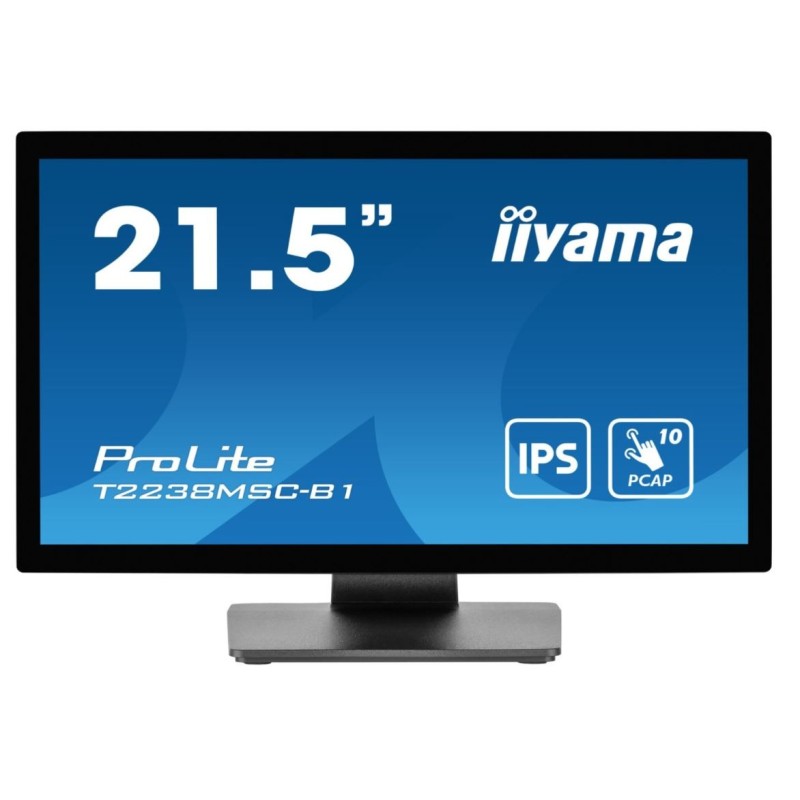 iiyama ProLite T2238MSC-B1, 54,6cm (21,5''), Projected Capacitive, Full HD, USB, Kit (USB), schwarz Touchmonitor (16:9), 54,6 c