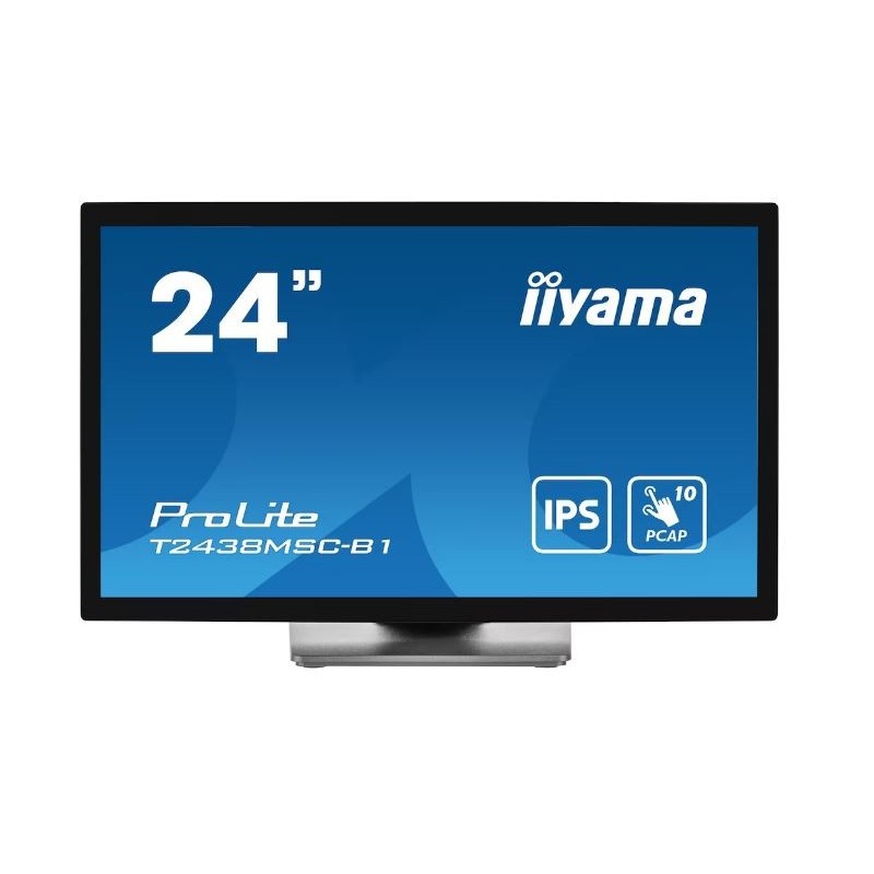 iiyama ProLite T2438MSC-B1 - LED-Monitor - 61 cm (24") (23.8" sichtbar) - Touchscreen - 1920 x 1080 Full HD (1080p) - IPS - 600