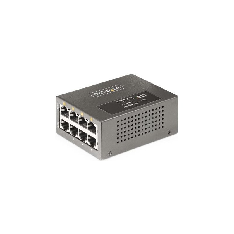 StarTech.com 4-Port Multi-Gigabit PoE++ Injector, 5/2,5G Ethernet (NBASE-T), PoE/PoE+/PoE++ (802,3af/802,3at/802,3bt), 160Watts