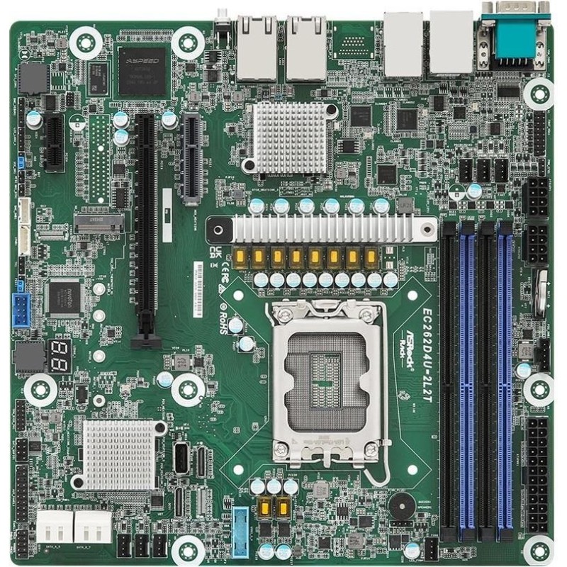 ASRock Rack EC262D4U-2L2T - Motherboard - micro ATX - LGA1700-Sockel - C262 Chipsatz - USB 3,2 Gen 1 - 2 x 10 Gigabit LAN, 2 x