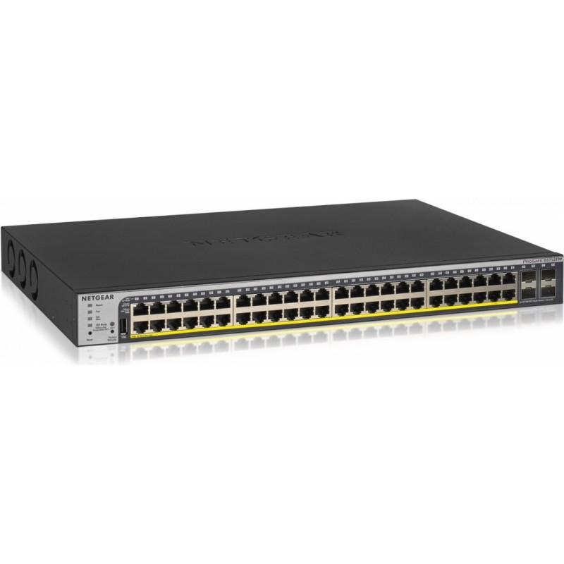 NETGEAR Smart GS752TPP - V3 - Switch - L3 Lite - Smart - 48 x 10/100/1000 (PoE+) + 4 x Gigabit SFP - an Rack montierbar - PoE+