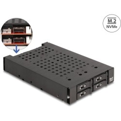 Delock 3.5" Wechselrahmen für 4x M.2 NVMe SSD mit Slim SAS SFF-8654 Anschluss (47072)