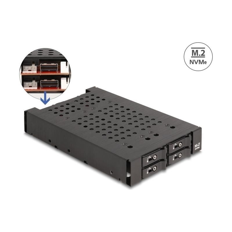 Delock 3.5" Wechselrahmen für 4x M.2 NVMe SSD mit Slim SAS SFF-8654 Anschluss (47072)