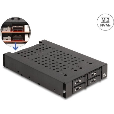 Delock 3.5" Wechselrahmen für 4x M.2 NVMe SSD mit Slim SAS SFF-8654 Anschluss (47072)