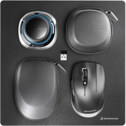 3Dconnexion SpaceMouse Wireless Kit 2 - 3D-Maus - ergonomisch - 2 Tasten - kabellos, kabelgebunden - 2,4 GHz (3DX-700136)