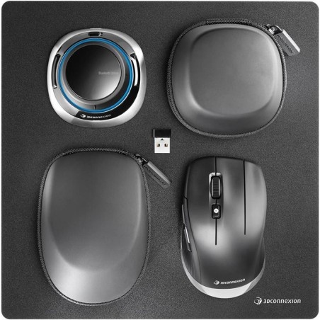 3Dconnexion SpaceMouse Wireless Kit 2 - 3D-Maus - ergonomisch - 2 Tasten - kabellos, kabelgebunden - 2,4 GHz (3DX-700136)