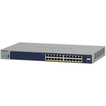 NETGEAR Smart GS728TPP - Switch - L3 Lite - Smart - 24 x 10/100/1000 (PoE+) + 4 x SFP - an Rack montierbar - PoE+ (720 W) (GS72