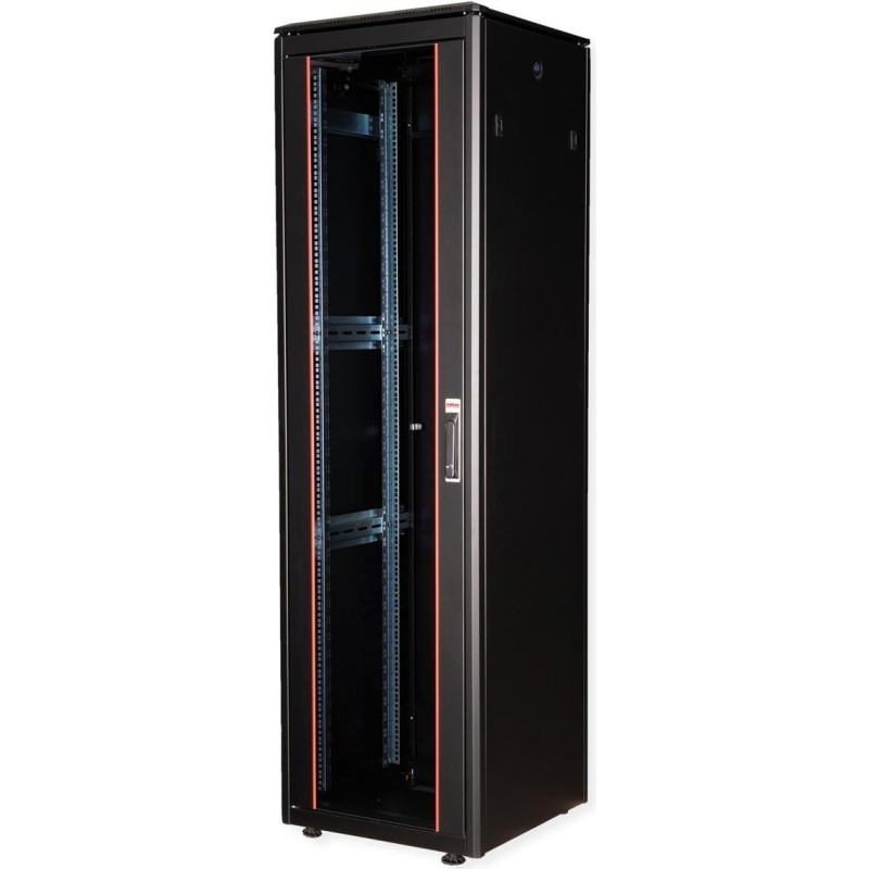 ROLINE 19 Zoll Netzwerkschrank Pro 47 HE 600x600 BxT Glastür schwarz (26.21.0237)