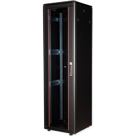 ROLINE 19 Zoll Netzwerkschrank Pro 47 HE 600x600 BxT Glastür schwarz (26.21.0237)