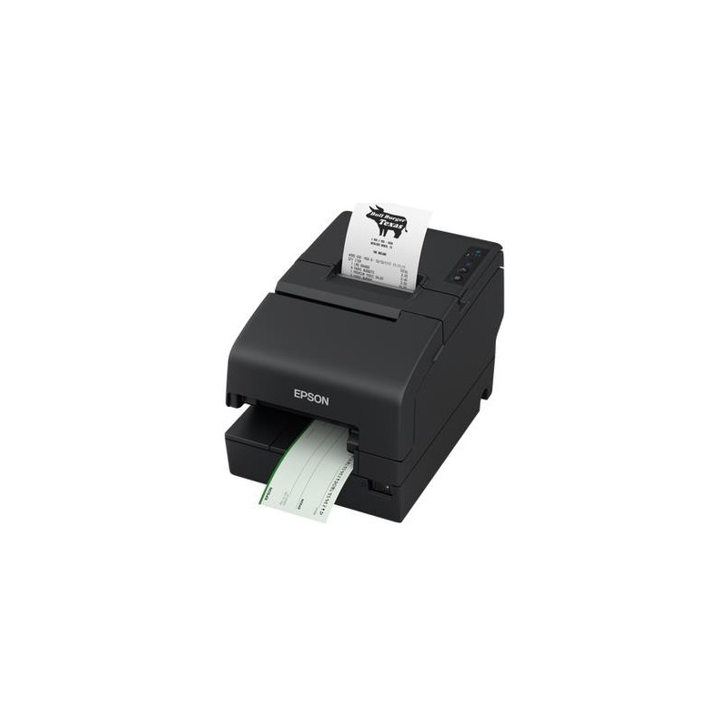 Epson TM-H6000VI, Cutter, MICR, USB, RS232, Ethernet, OPOS, schwarz Mehrstationen-Drucker, Thermodirekt, Nadeldruck, 7 Punkte/m