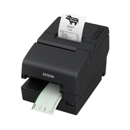 Epson TM-H6000VI, Cutter, MICR, USB, RS232, Ethernet, OPOS, schwarz Mehrstationen-Drucker, Thermodirekt, Nadeldruck, 7 Punkte/m