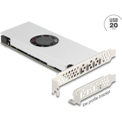 Delock PCI Express x16 Karte zu 4 x USB 20 Gbps Type-C Quad Channel mit Lüfter und (90806)