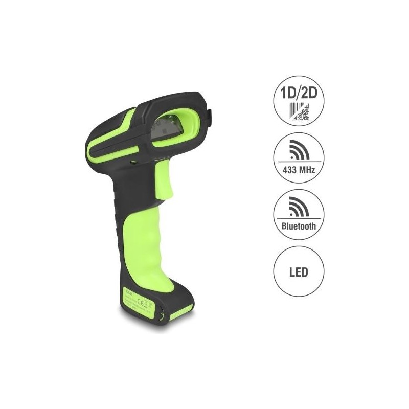 Delock Industrie Barcode Scanner 1D und 2D für 433 MHz oder Bluetooth mit induktiver - Barcode-Scanner (90588)