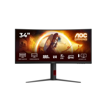 AOC CU34G4, Gaming-Monitor - (86.4 cm (34 Zoll), schwarz (matt), WQHD, Fast-VA, Curved, Adaptive-Sync, AMD FreeSync Premium, 18