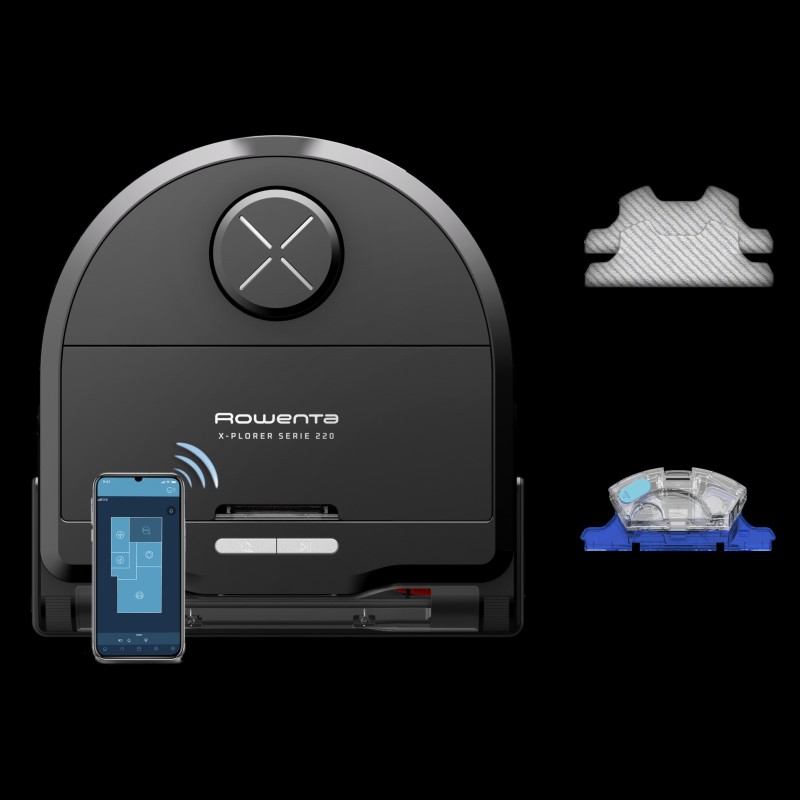 Rowenta X-Plorer Serie 220 Saugroboter RR9465WH mit Lasernavigation und Wischfunktion