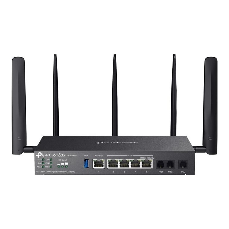 TP-LINK Omada DR3650v-4G AX3000 Wi-Fi 6 Gigabit Desktop DSL Gateway - Gateway - WLAN (DR3650V-4G)