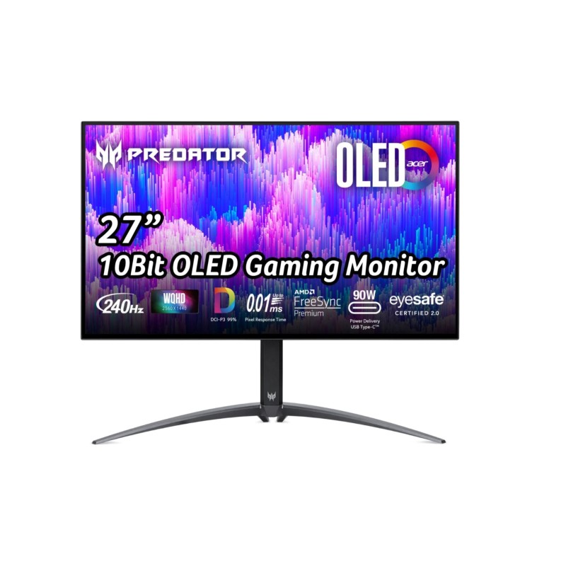 Acer Predator X (X27UX1biiphx) 26,5" QD-OLED Gaming Monitor 67,3 cm (26,5 Zoll), QD-OLED, 1000nits, 240Hz, 2x HDMI 2.1, 1x DP