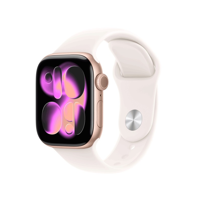 Apple Watch Series 11 GPS + Cellular 42mm Rose Gold Aluminium Case with Light Blush Sport Band - M/L (MF8F4ZR/A)