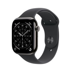 Apple Watch Series 11 GPS + Cellular 42mm Slate Titanium Case with Black Sport Band - M/L (MF8T4ZR/A)