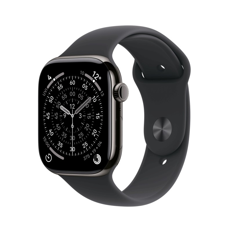 Apple Watch Series 11 GPS + Cellular 42mm Slate Titanium Case with Black Sport Band - M/L (MF8T4ZR/A)