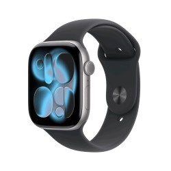 Apple Watch Series 11 GPS + Cellular 46mm Space Grey Aluminium Case with Black Sport Band - S/M (MFC94ZR/A)