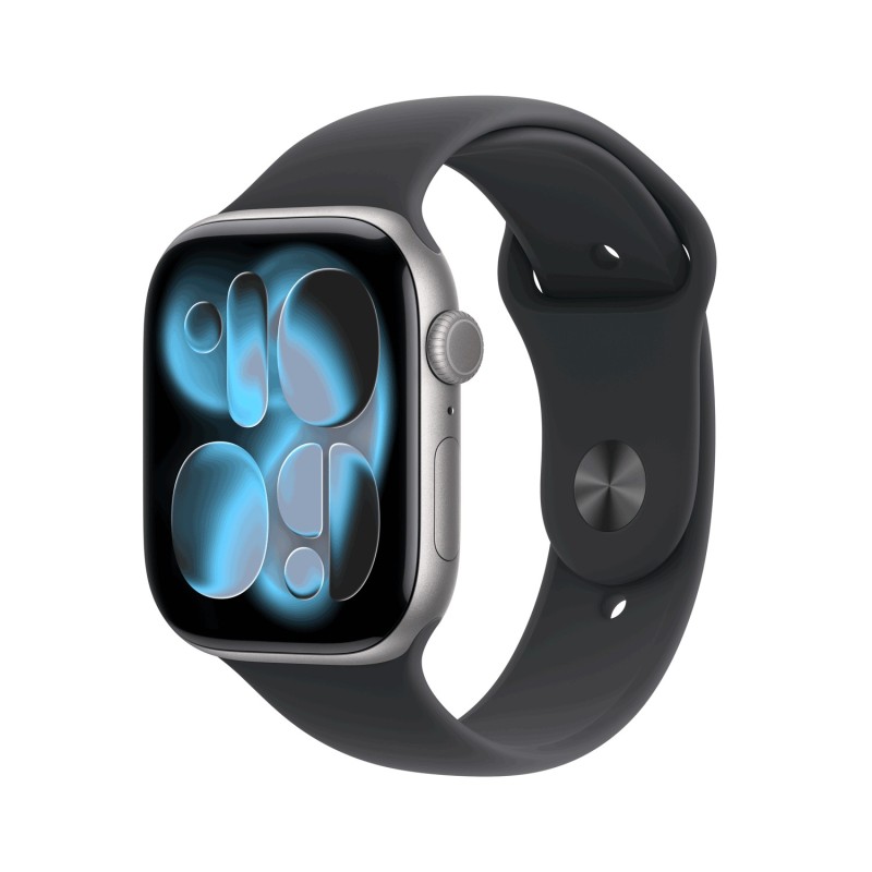 Apple Watch Series 11 GPS + Cellular 46mm Space Grey Aluminium Case with Black Sport Band - S/M (MFC94ZR/A)