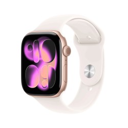 Apple Watch Series 11 GPS + Cellular 46mm Rose Gold Aluminium Case with Light Blush Sport Band - S/M (MFCG4ZR/A)