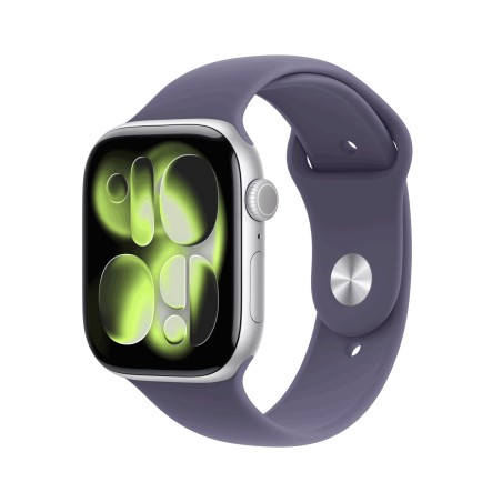 Apple Watch Series 11 GPS + Cellular 46mm Silver Aluminium Case with Purple Fog Sport Band - S/M (MFCP4ZR/A)