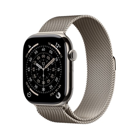 Apple Watch Series 11 GPS + Cellular 46mm Natural Titanium Case with Natural Milanese Loop - M/L (MFD04ZR/A)