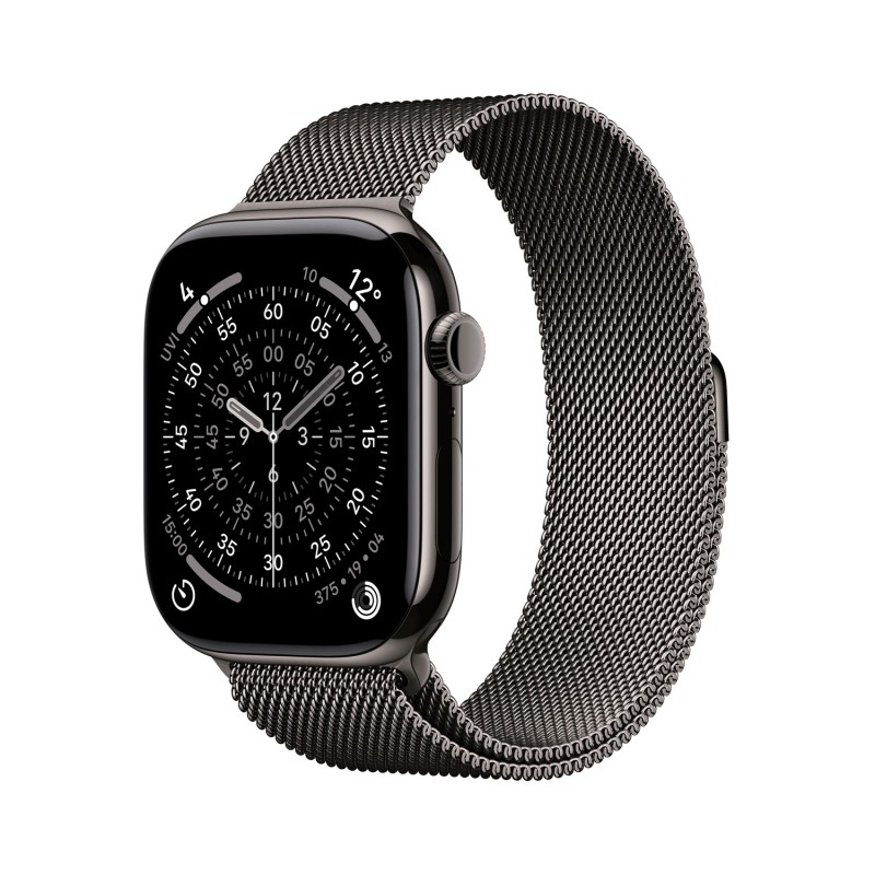 Apple Watch Series 11 GPS + Cellular 46mm Slate Titanium Case with Slate Milanese Loop - S/M (MFD34ZR/A)