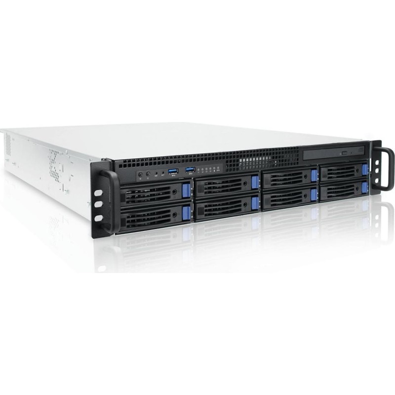 Ernitec 2U 8 Bay Server - Xeon 6357P, 2x1GbE, IPMI, TPM, 2x800W, WinServ 2025 STD (SR-2X58R-HW-WS)