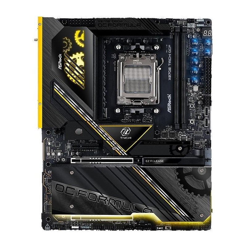ASRock X870E Taichi OCF Mainboard AM5 ATX DDR5 PCIe 5.0 USB4 WiFi 7 Schwarz/Gelb (90-MXBTG0-A0UAYZ)