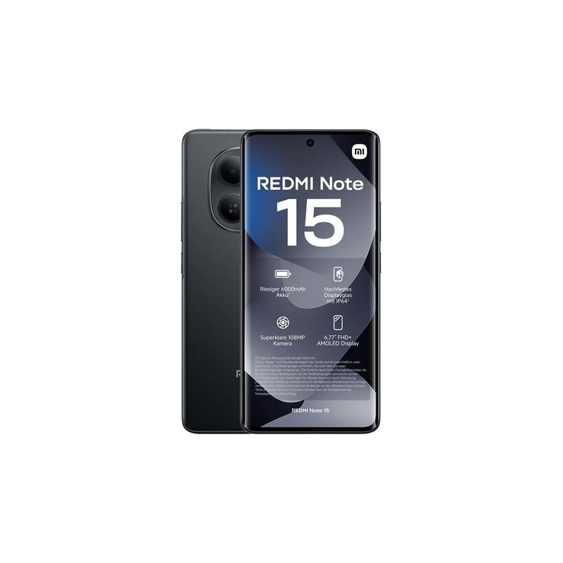 Xiaomi Redmi Note 15 5G Smartphone - 8GB RAM 256GB Black Dual SIM