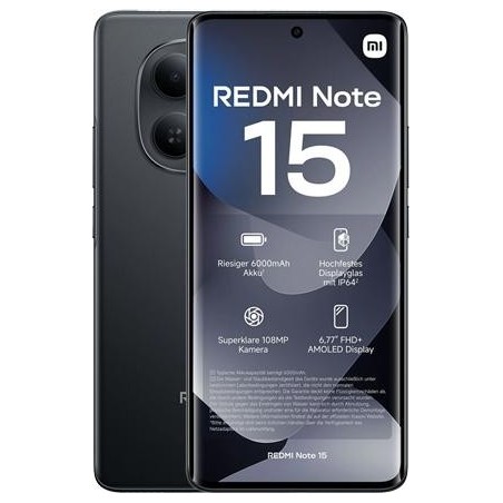 Xiaomi Redmi Note 15 5G Smartphone - 8GB RAM 256GB Black Dual SIM