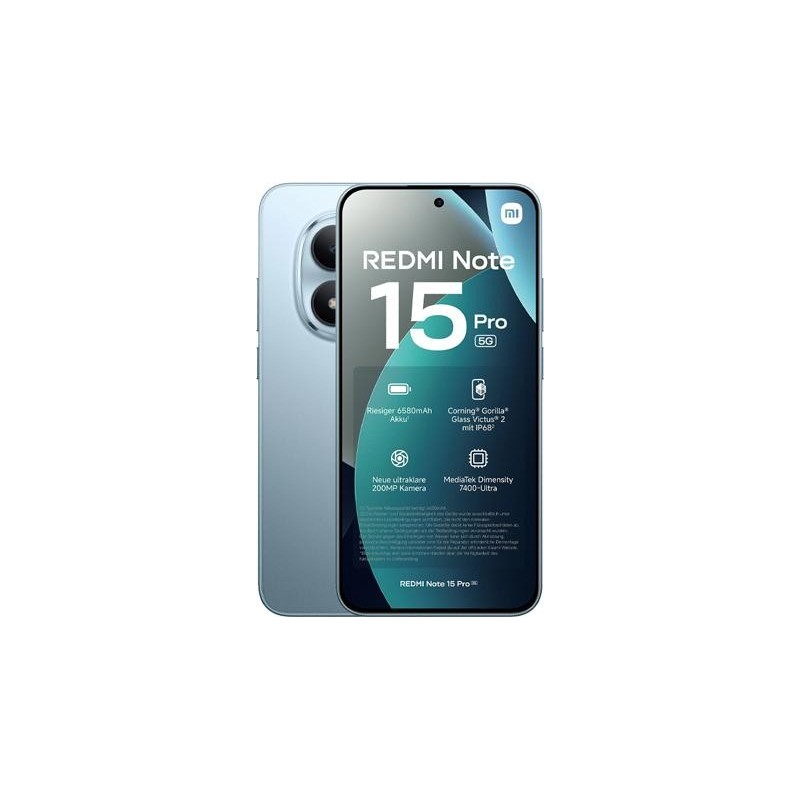 Xiaomi Redmi Note 15 Pro 5G Smartphone - 256GB, 8GB RAM, 6.83" AMOLED, Glacier Blue