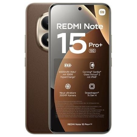 Xiaomi Redmi Note 15 Pro+ 5G Smartphone 256GB 8GB RAM 200MP Mocha Brown