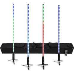 EUROLITE AKKU Slim Tube AIR Set 4x 151 cm RGB LED Effektröhren AirW Wireless Tasche