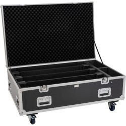 ROADINGER Flightcase PRO 4x LED BAR-8 SWING mit Rollen schwarz max. 50 kg