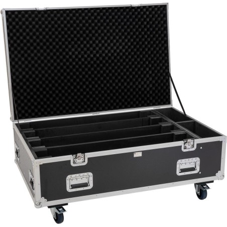 ROADINGER Flightcase PRO 4x LED BAR-8 SWING mit Rollen schwarz max. 50 kg