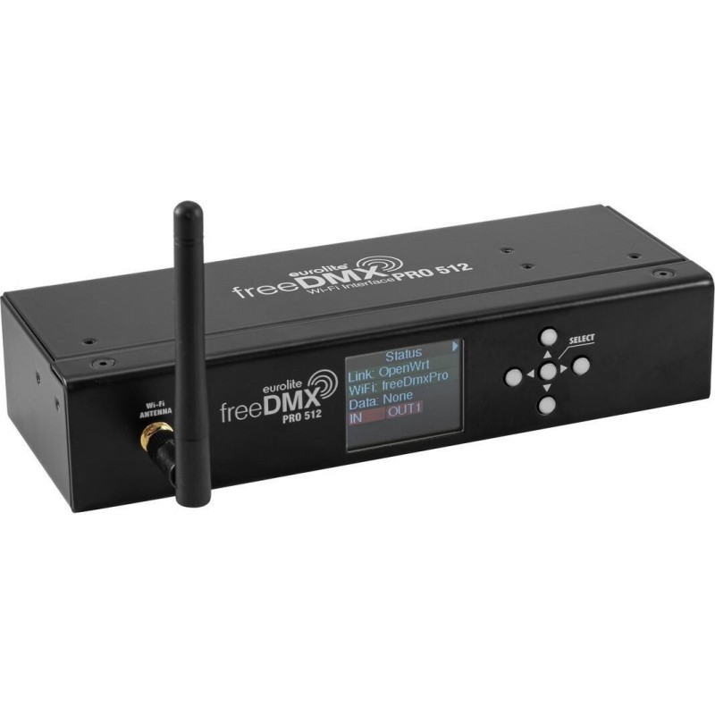 EUROLITE freeDMX PRO 512 Wi-Fi DMX Interface 512 Kanäle schwarz