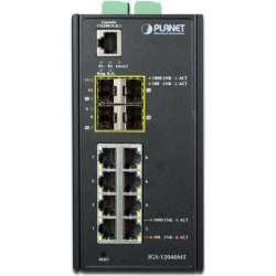 PLANET IGS-12040MT - Switch - verwaltet - 8 x 10/100/1000 + 4 x Gigabit SFP - an DIN-Schiene montierbar, wandmontierbar - AC 24
