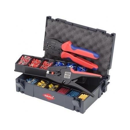 Knipex 97 90 22 Crimp-Sortiment für Kabelverbinder 97 90 22 285tlg. Geeignet für Isolierte Kabelschuhe und Verbi (97 90 22)